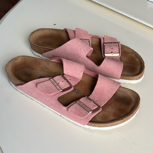 Birkenstock Arizona Sandals - Dusty Pink Suede with Rose Gold Buckles - Size: 40 - Picture 3 of 12
